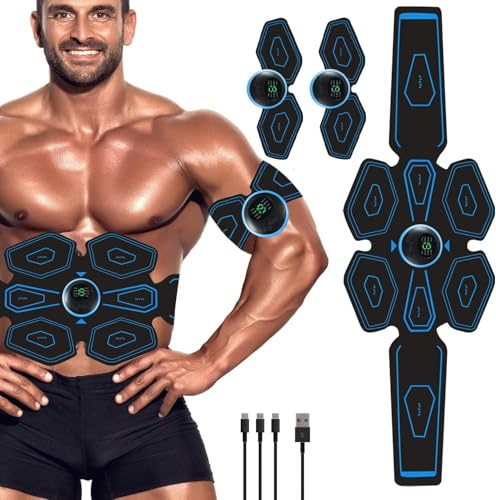 WARDBES Bauchtrainer,EMS Bauchtrainer Ganzkörper ABS/Bauch/Arm/Bein/Po Trainer, EMS Trainingsgerät, EMS Bauchmuskeltrainer Elektrische Muskelstimulation