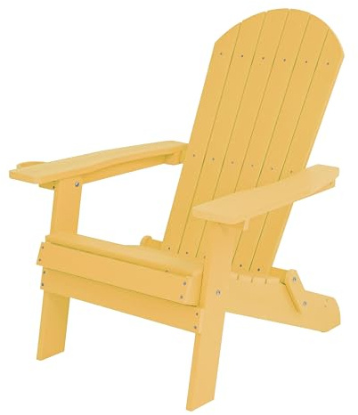 AXI Claire Adirondackstuhl aus Kunststoff in Gelb | Gartenstuhl/Loungestuhl/Adirondack Stuhl/für 1 Person mit Armlehnen & hoher Rückenlehne | 84,5 x 77 x 95,5 cm