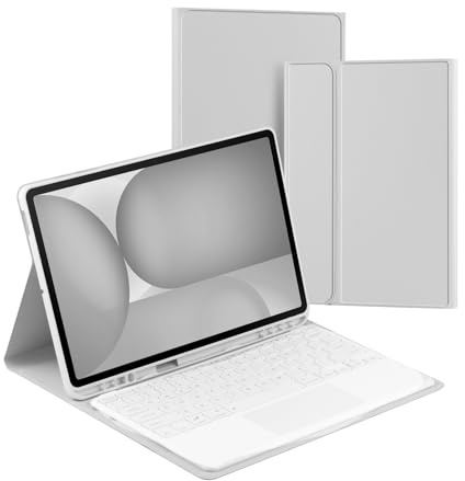 JZCZMCE Custodia con Tastiera per iPad Mini 7 (2024) & Mini 6 (2021) 8.3, Tastiera Bluetooth Wireless Magnetica Staccabile [con Porta-Matita Integrato],Grigio