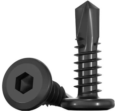 10 Uds. Tornillo autorroscante hexagonal Allen de acero inoxidable 410 negro(M5x25 (10Pcs))