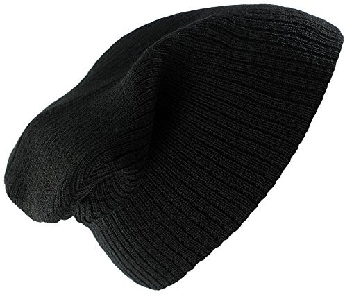 4sold Kinder Wurm Winter Style Beanie Strickmütze Mütze HAT SKI Snowboard (Black)