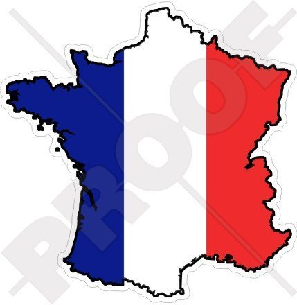 FRANKREICH Französische Karten Flagge 136mm Auto & Motorrad Aufkleber, Vinyl Sticker