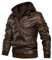 Uusollecy Veste en Cuir Homme Blouson Cuir Homme Hiver David Outwear Cuir Synthétique avec Capuche Amovible,Marron,S