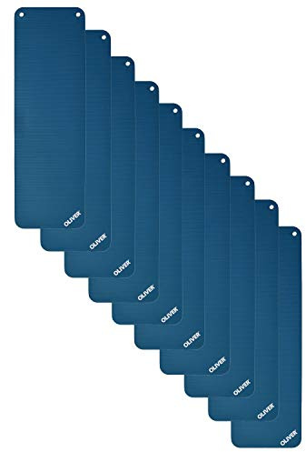 Oliver Premium Gymnastikmatten 10er Set 180x60x1 cm Blau mit Ösen