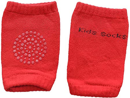 HUBA Baby Mädchen Junge Krabbeln Knieschoner Anti Rutsch Krabbelhilfe Einfarbige atmungsaktive Krabbelschoner Stulpen mit Knieschützer Gummipunkte