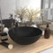 Tidyard Lavabos de Salle de Bain, Lavabo Lave-Mains Salle de Bain, Vasque à Poser en Céramique, Noir Mat Rond