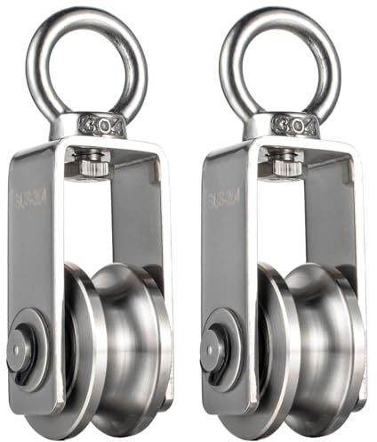 SHINICO Seilrolle Rad Edelstahl Lager Innen Seilrolle für Seilzug System Gym Equipment Wäscheleine 2 Pack