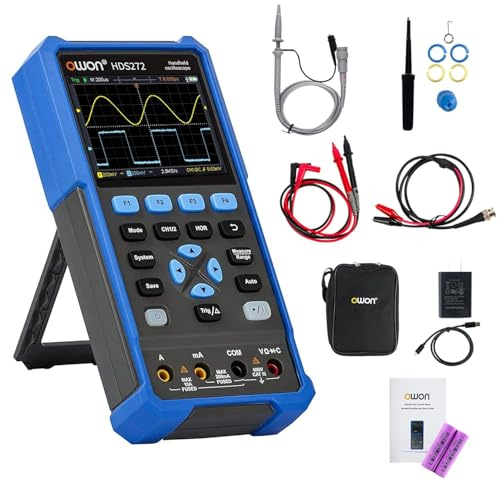 OWON HDS272 Oszilloskop 2 in 1 70MHz Professionelles Handheld PC Oszilloskop, 20000 Counts Digitalmultimeter 3,5Zoll LCD Display Universal-Testinstrument