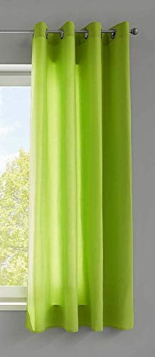 Gardinenbox 1er Set Vorhänge Schal Ösen »Berlin« HxB 145x140 cm Apfelgrün Blickdicht Microsatin Lichtdurchlässig Uni Matt, 20405N