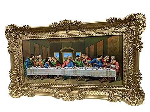 artissimo Das Letzte Abendmahl von Leonardo Da Vinci Jesus Christus 96x57 Jesus Christus Religiöses Wandbild Antik Abendmahl Gemälde Apostel Bild Kunstdruckbild