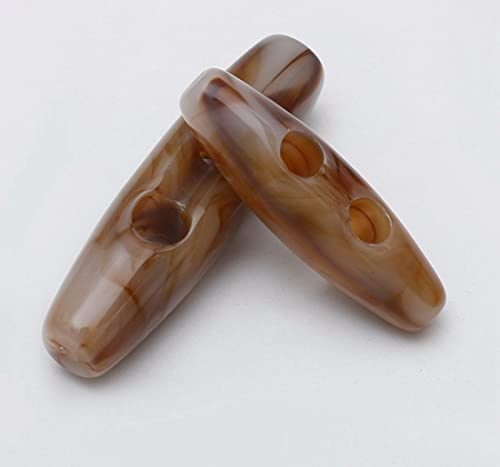 NC 10Pcs Harz Knebelknöpfe Zwei Löcher Knebelknöpfe Zubehör Olive Schnalle Handwerk DIY Zubehör Horn Knebelknöpfe für Mäntel Pullover Handwerk Dekor Oval Horn Nähen Stricken Knöpfe