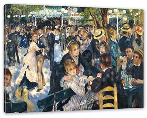 Pixxprint Pierre-Auguste Renoir - Bal du Moulin de la Galette, Größe: 100x70cm, Leinwandbild, fertig gespannt, Wandbild, Dekoration, Kunstdruck, kein Poster