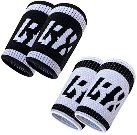 LYFT-RX Wrist Sweatbands, Slim Fit Design, Absorbs Sweat, Stretch Wrist Band - Schweissbander Handgelenk Weightlifting, Cross Lift, Gym, Gewichtheben,12cm Arm Schweißband, schwarz/weiß Mittel