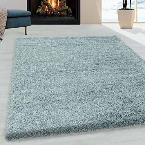 Muratap Pearl Soft Teppich - Hochflor Teppich Extra Weich für Wohnzimmer, Schlafzimmer, Kinderzimmer, Flur Moderner Deko - Große: 160x230 cm - Farbe: Blau