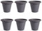 Clever Pots 6x Petit Pot de Fleur Interieur, Pots de Fleurs Plastique 19/20cm pour Fleurs et Plantes, Pot Plante Intérieur et Extérieur avec Drainage pour Jardin, Veranda, Patio, Balcon - Gris Ardoise