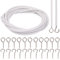 WedDecor 5M Net Curtain Wire and Hooks Set, White Hanging Curtain Wire Cord Kit with 12pcs Screw in Hooks & Eyes, Multipurpose Use for Kitchen Window Curtain Rods, Gazebo & Blinds