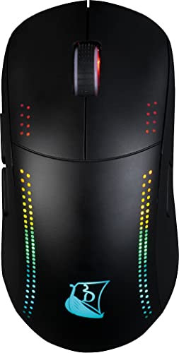 Konix Drakkar Souris Gaming sans Fil ambidextre Asgard pour PC - Batterie 600 mAh - Récepteur 2,4 GHz - Rétroéclairage LED - Noir