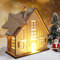 Weihnachtsdeko Holz Haus mit LED Leucht Beleuchtet,DIY Weihnachtsdorf Häuser Winterdorf Weihnachtlicher Zierschmuck Tischdeko Miniatur Haus Deko Weihnachtsartikel Weihnachtsschmuck (03)
