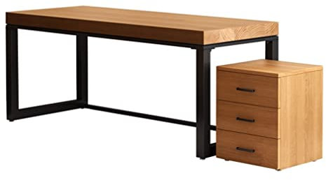 Scrivania per Computer Home Office Solid Wood Desk Computer Desk, Game Table Study Desk with 3 Layers Solid Wood Drawer cabinets, Modern Office Furniture (Size : 180x80x75cm)