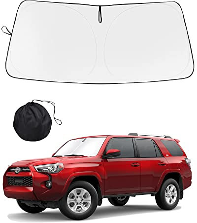 Parasol para parabrisas 4Runner Limited plegable para SUV 2010-2023 2024, SR5 Trail Limited, protector solar frontal, bloqueo UV máximo y mantiene el vehículo fresco, actualización 2024