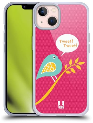 Head Case Designs Rose Fluo Oiseaux - Motifs Coque en Gel Doux Compatible avec Apple iPhone 13