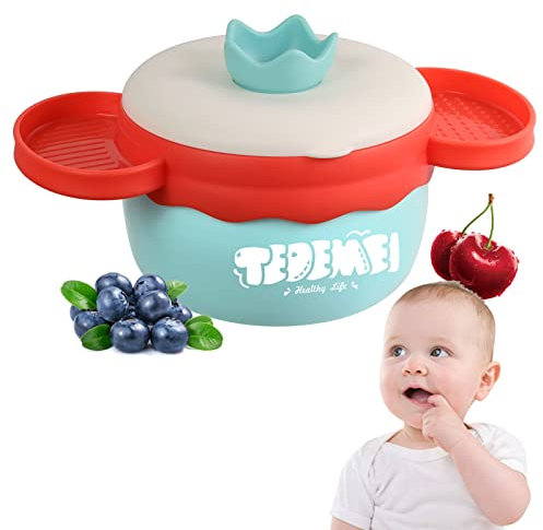 Isolierender Thermobehälter,Breischale Baby, Hält als kalt/warm - Doppelwandig 160-400ml Edelstahl Saugnapf Schüssel,Lunchbox Kindergeschirr,für Baby und Kinder (Grün,Stil 2)