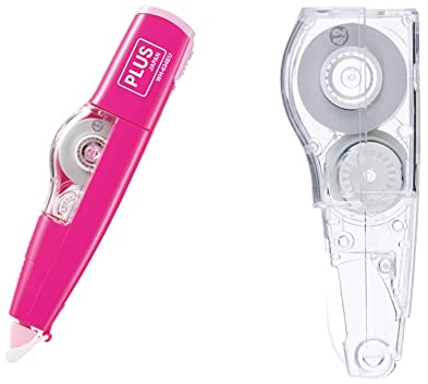 PLUS Japan, Korrekturroller MR nachfüllbar, pink, Stiftform, 6m x 4.2mm, Set mit Nachfüllbad