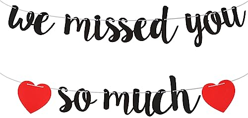 Prasacco We Missed You So Much Banner, Welcome Home Banner, Welcome Home Decorations for Family Reunion Friends Back Military Graduation Happy Friendsgiving Sign Banner