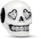 H.ZHENYUE Anhänger Charms 925 Sterling Silber Glow-in-the-dark Sparkling Skull Bead with Zirconia für Europäische Armbänder und Halskette,Schmuck Geschenk für Weihnachten,Valentinstag,Muttertag Damen