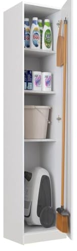 HABITMOBEL Armario de baño o Cocina Madera con colgadores y estantes adicionales, Modelo Remix Alto (181cm)