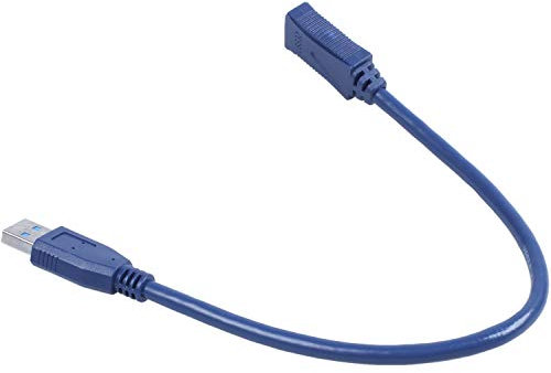 Fvoagaou Azul USB 3.0 Hembra a Macho M/M Tipo A Enchufe Cable de extnsion de Conector 30cm