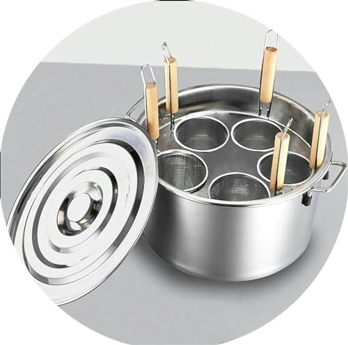 Pentole, Set di pentole e padelle in Acciaio Inossidabile a 3/4/5 Fori, pentola in Acciaio Inossidabile con Coperchio e cestello per colino Pentole e padelle Lavabili in lavastovig