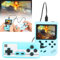 PKKP Handheld-Spielkonsole, Retro-Spielekonsole mit 500 Klassische FC Spiele, Handheld Game Console, Retro Konsole Game Stick für Erwachsener Teenager Geburtstagsgeschenk (Blau-2 Spieler)