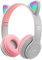 iFCOW Gaming-Headset, Bluetooth 5. 0 Kabellose Kopfhörer, Over-Ear-Kopfhörer, faltbar, niedliches Katzenohr-Headset mit LED-Licht