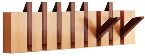 Tlongxia Lot de 8 crochets muraux en bois massif naturel pour placard, cuisine, chambre, salle de bain, entrée