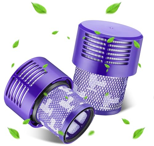 2 Pezzi Filtro Compatibile con Dyson V10, SV12 Cyclone Animal Absolute Aspirapolvere, Accessori Originale Filtri, Cyclone Aspirateur, Lavabile Motorhead con Spazzola di Pulizia Sostituire