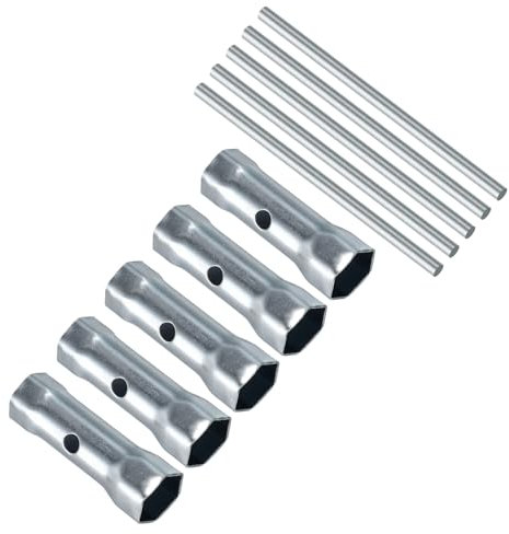 CoCud Double Ended Motorcycle Ignition Spark Plug Spanner, 17-19mm, Deep Reach Wrench Socket with Bar - (Applications: for Automobile), 5pieces