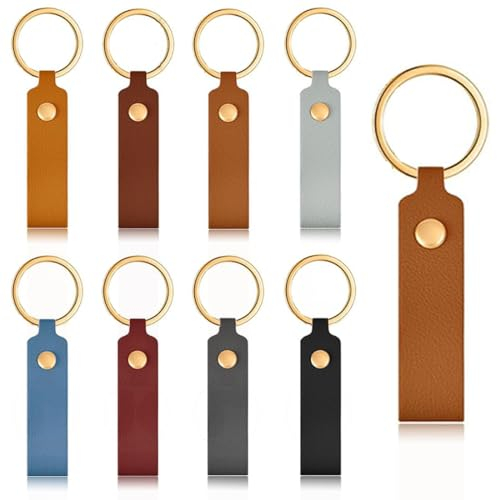 PLABBDPL 8er-Pack Schlüsselanhänger Schlüsselanhänger ohne Logo Grip Leder Sport Schlüsselanhänger (zufällige Farbe)
