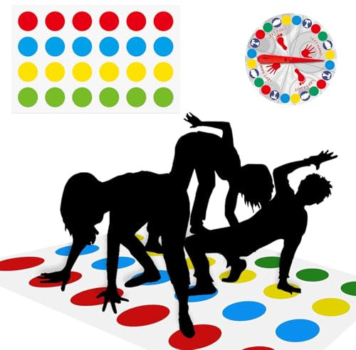 Twister Game for Kids Adults,Twisting Game with Spinner,Banlance Floor Mat Game for Ages 6 and Up Family Team Puzzle Party Toy Game Indoor Outdoor,Floor Games for 2 and More Players