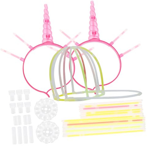 Garneck 4 Sets Leuchtstäbe Und Hutherstellungszubehör LED Stirnbänder DIY Leuchtstäbe DIY Leuchtstäbe Hutmaterial Leuchtstäbe Hüte DIY Zubehör Leuchtstäbe Bastelset Bauchmuskeln