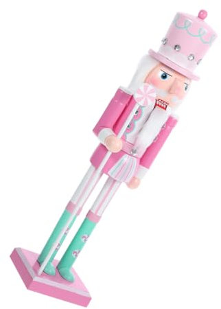 Cabilock Casse-Noisette de Noël Ornements Casse-Noisette décoration de noël Casse-Noisette Accessoire de décoration Figurine décorative Figurine Casse-Noisette en Bois Grand Casse-Noix Rose