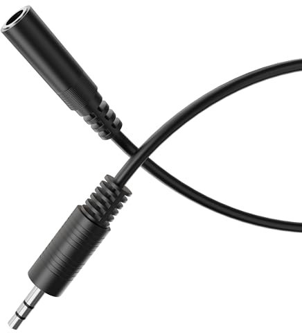 HDSupply Audio Kabel 3,5mm Stecker auf 3,5mm Buchse, schwarz, 5,00m