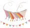 JIYIN Girlande Kinderzimmer, 2.6m Wimpelkette Kinderzimmer mit Quasten Wimpelkette Outdoor Babyzimmer Deko für Gartenparty Happy Birthday Girlande Dekorationen