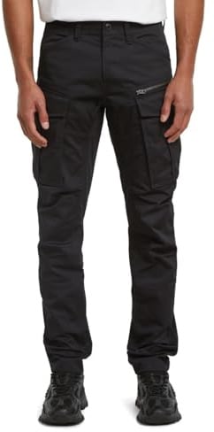 G-STAR Pantalones Rovic Zip 3D Regular Tapered para Hombre, Negro (dk black D02190-E064-6484), 34W / 32L