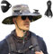 Sombreros de Pesca al Aire Libre del Ventilador Solar de ala Ancha del Ventilador Solar, Sombrero con los Ventiladores (1PC-E)