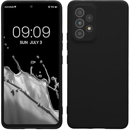 kwmobile Handyhülle für Samsung Galaxy A53 5G Hülle - weiches Handy Silikon Case - Schutzhülle Cover - Schwarz