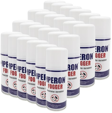 IPERON® 24 x 150 ml Fogger Ungeziefer-Vernebler - Abwehr von Schädlingen | Sofortwirkung gegen Ungeziefer - Mit Chrysanthemum cinerariaefolium Extrakt, Geraniol & Zitroneneukalyptusöl