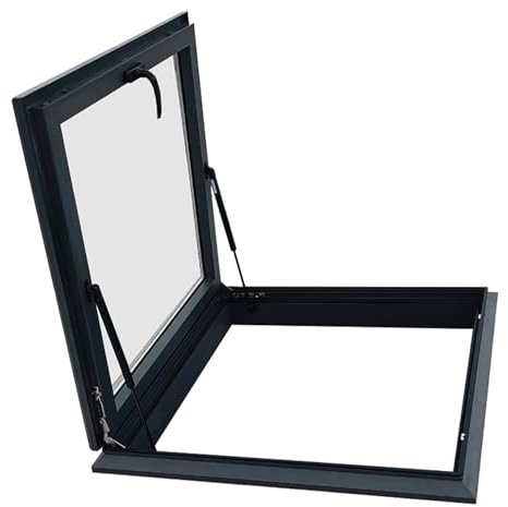 Dachausstiegsfenster,Aluminiumrahmen Und Gehärtetes Glas,Manuelles Dachfenster,Flachdach-Lichtschacht,Dachbodenzugangsfenster(LxW 85x60cm/33.5x23.6in)