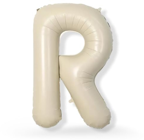 FUNXGO XXL Folienballon Buchstabe R Champagner ca. 100cm - Riesen Alphabet Ballon - Helium oder Luftfüllung - Ideal für Geburtstag, Hochzeit, Jubiläum, Party Deko & JGA - Ballon R Champagner