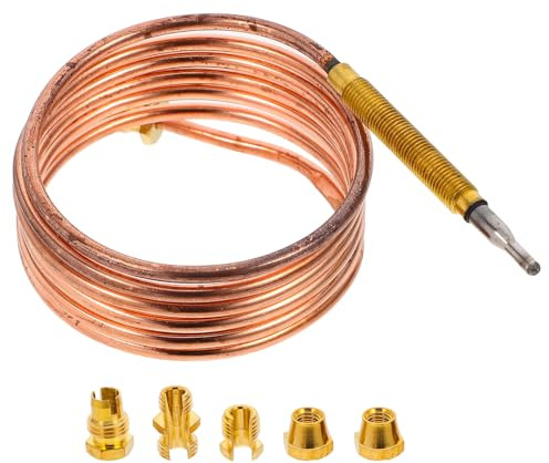 SEWACC Thermoelement Ersatzset mit Fittings Temperaturfühler für Gasgeräte Kamine und Öfen Sichere Flammüberwachung Einfache Montage Langlebig Kompatibel mit Heizungen und